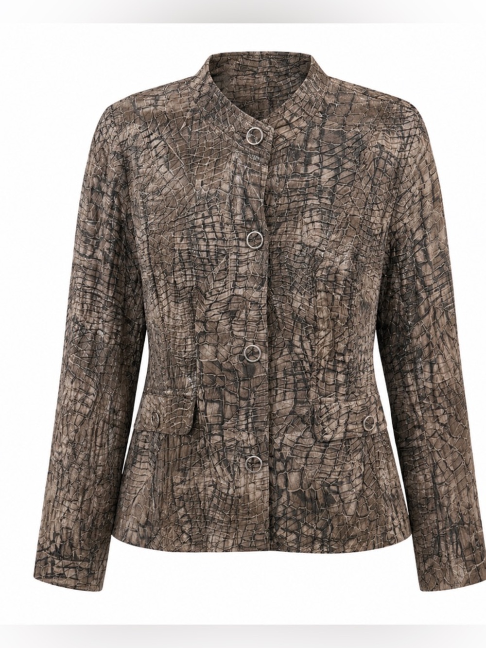 Chicos faux reptile skin lightweight jacket, blazer, size 3, XL